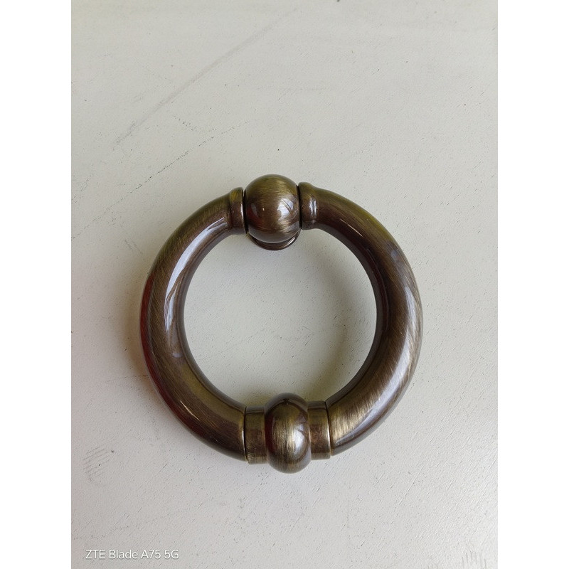 Battente ad Anello per Porte Ingresso Ghidini Ottone Graffiato
