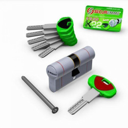 Cilindro di Sicurezza Securemme Evo K22 Top Cromo Satinato 5 Chiavi Punzonate mis.tot. 82 (31-51)