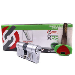 Cilindro di Sicurezza Securemme Evo K22 Top Cromo Satinato 5 Chiavi Punzonate mis.tot.77 (36-41)