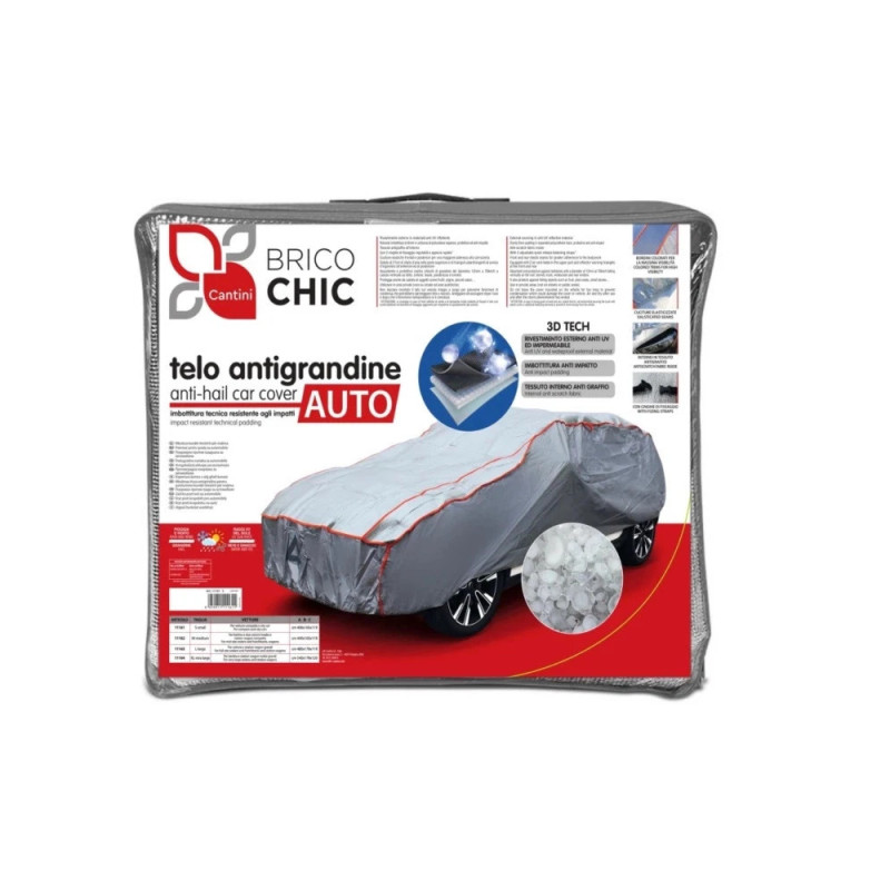 Telo Copriauto Antigrandine Brico Chic riflettente UV grigio misure varie