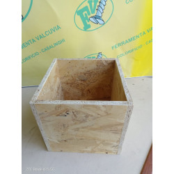 Scatola in Legno OSB sp.15 mm - cm 20 x 20 interno  fornita in kit da assemblare, pannellini tagliati e forati con viti