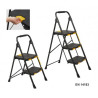 Sgabello Maurer in acciaio e gradini in plastica antiscivolo , solido e pratico per uso domestico, negozi, uffici, garage ecc..