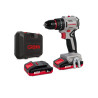 Trapano a Batteria Crown CT21145HMX 20 v Brush. a Percussione 2 Batterie da 4.0 Ah valigetta