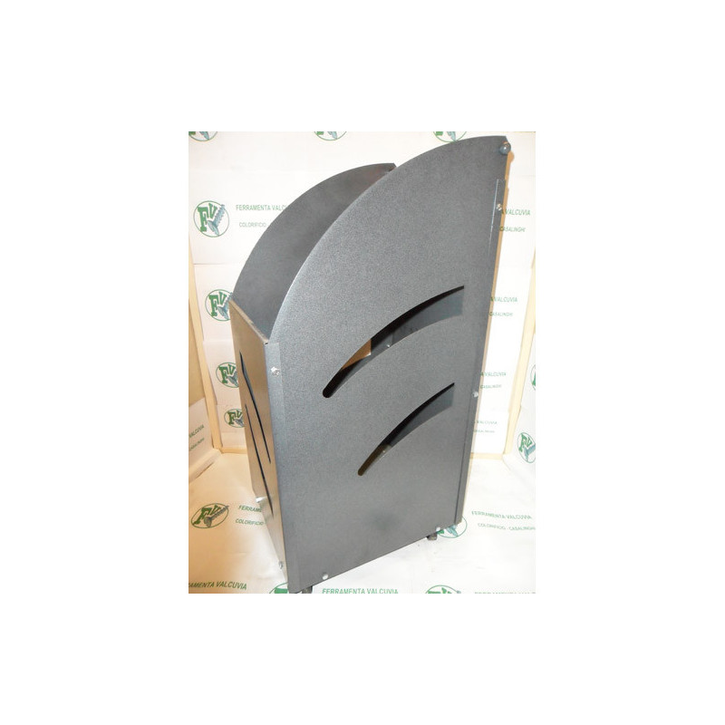 Carrello Portalegna Lamiera Verniciata Nero con Ruote Cm 32 x 42 x 80 h