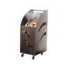 Carrello Portalegna Lamiera Verniciata Nero con Ruote Cm 32 x 42 x 80 h