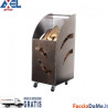 Carrello Portalegna Lamiera Verniciata Nero con Ruote Cm 32 x 42 x 80 h