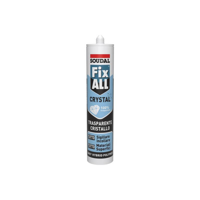 Adesivo Soudal Fix All Hybrid Polimero Crystal Cartuccia 290 ml