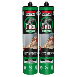 Adesivo di Montaggio Soudal T-REX  Cartuccia 380 g. Bianco Offerta Cf 2 pz