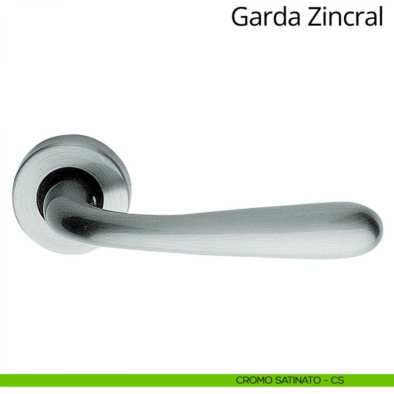 Maniglia per Porte Garda Linea Cali' Cromata Satinata Rosette Tonde Patent