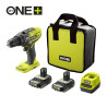 Trapano Avvitatore a Batteria Ryobi R18PD3 a Percussione 18V 2 Batterie 2,0 Ah conBorsa om.