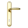 Maniglia Sicma Icaro con Placca Patent Q  8 X 90 Ottone Graffiato